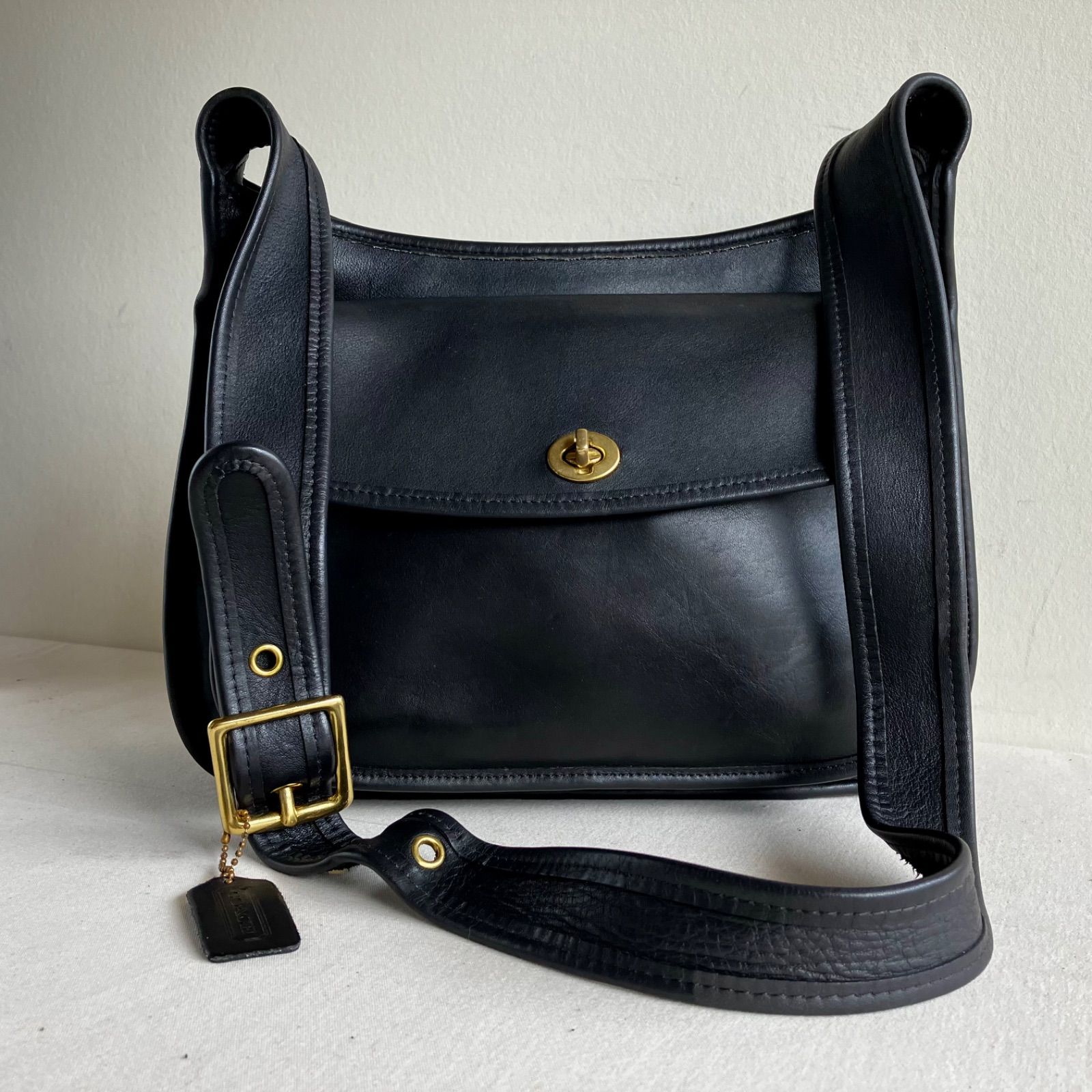 Vintage Coach Taft Bag Black Leather USA