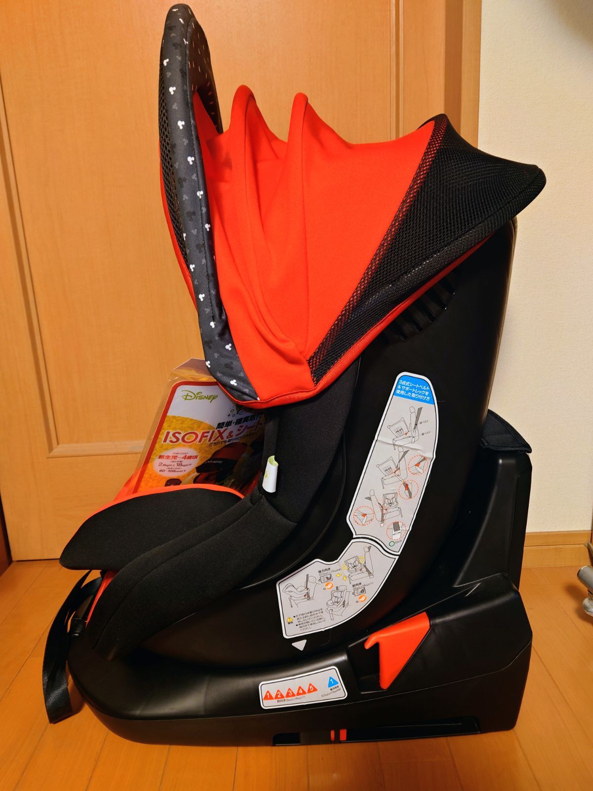 極美品】 ターンシート ミッキーマウス チャイルドシート ISOFIX