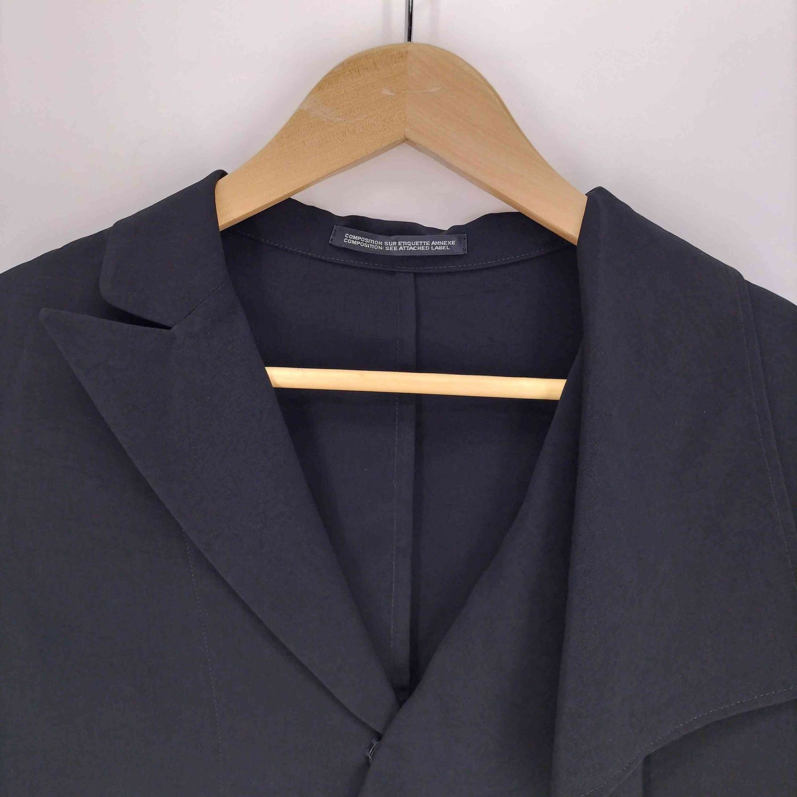  ヨウジヤマモト Yohji Yamamoto 25 SS Draped 2 B Snap Button Square Lace Jacket ドレープ スナップボタン スクエア レース ジャケット レディース JPN 1 長袖 シャツ ブラウス