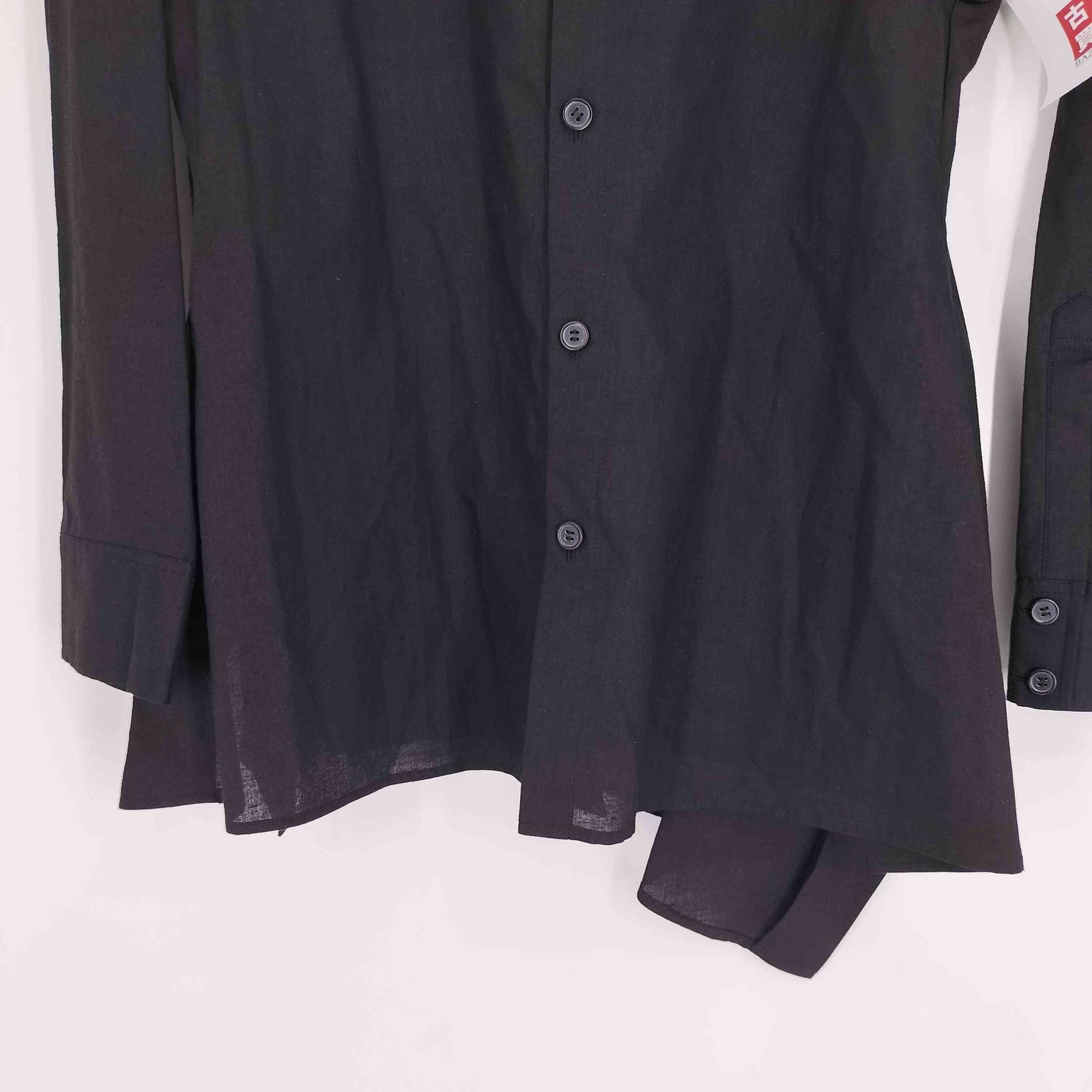  ヨウジヤマモト Yohji Yamamoto 25 SS 100 -KHADI FLARED SLIM B -カディ バックサイドフ スリム シャツ レディース JPN 1 長袖 シャツ ブラウス