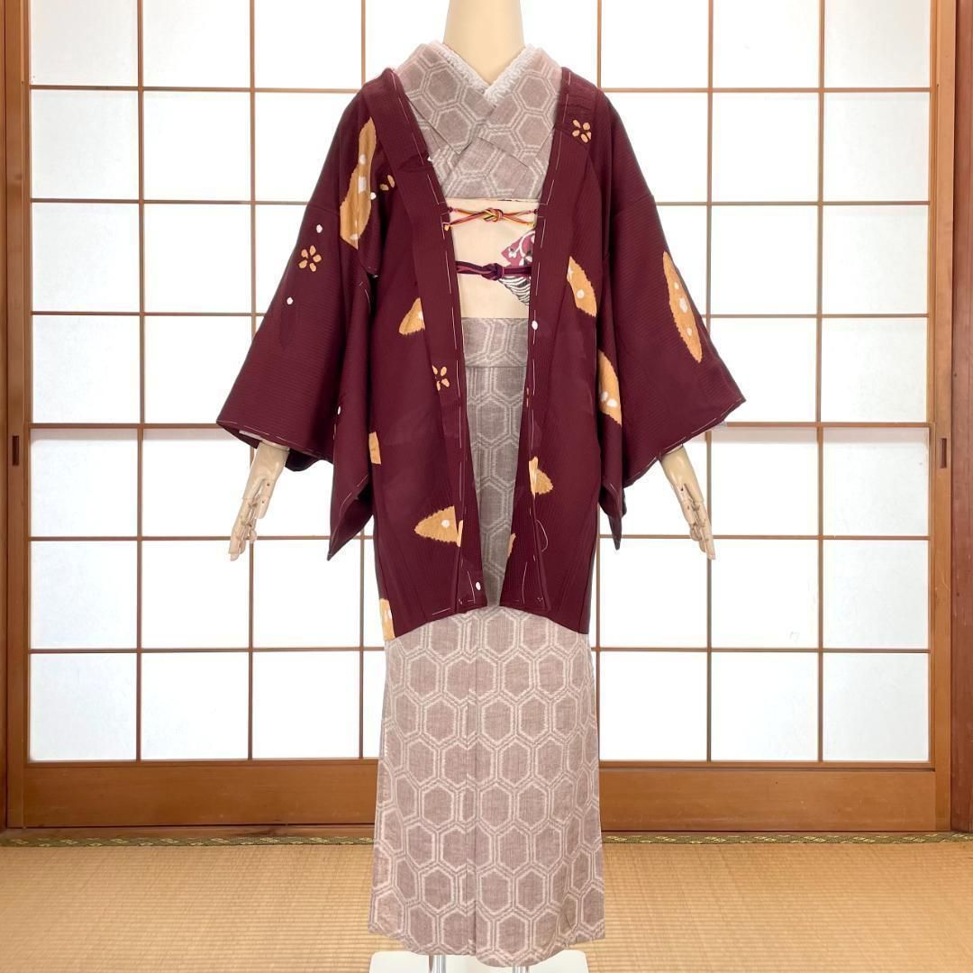濃い赤茶色 着物