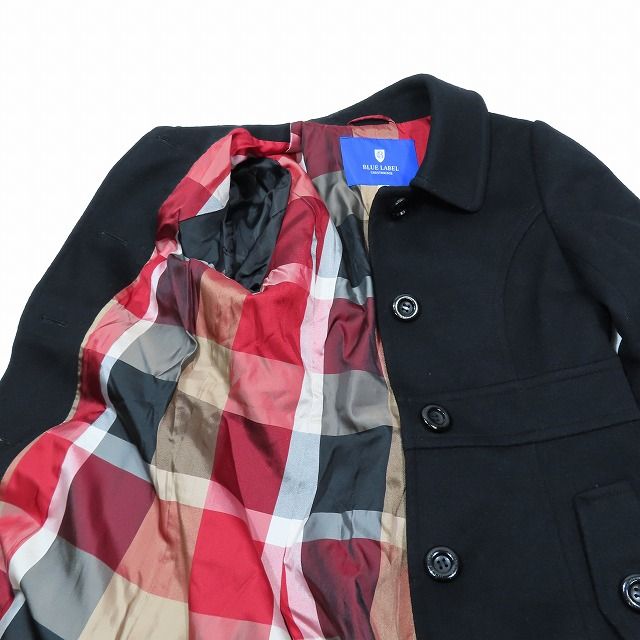 【高級】ブルーレーベルクレストブリッジ ウールコート ロング 茶 レッドチェック ブルーレーベルクレストブリッジ BLUE LABEL CRESTBRIDGE ウール