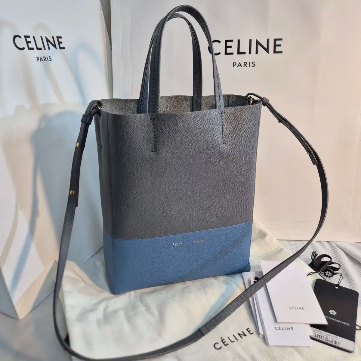 Celine セリーヌ カバス トートバッグ グレー ブルー