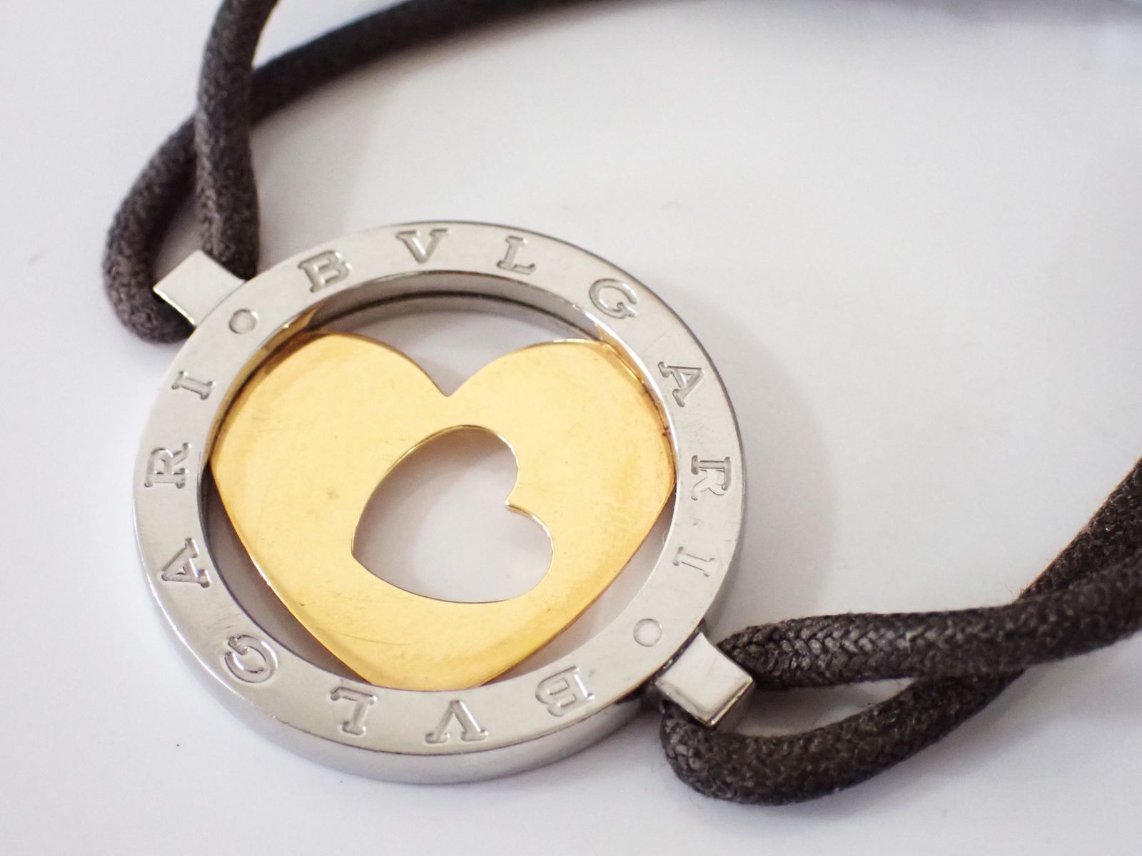 BVLGARI ブルガリ トンドハート ブレスレット バングル SS ステンレス K18YG 750YG イエローゴールド