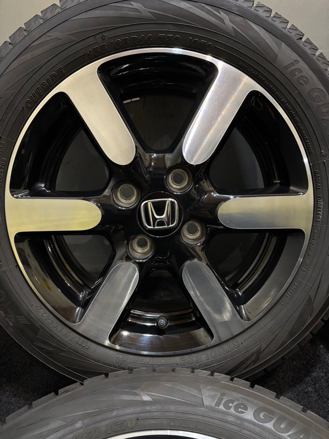 イボ付 155 65 R 14 ice GUARD iG 70 22年製 ホンダ N ONE 14インチ 4 5 J 40 100 H スタッドレス 4本 BOX 南1 K 592