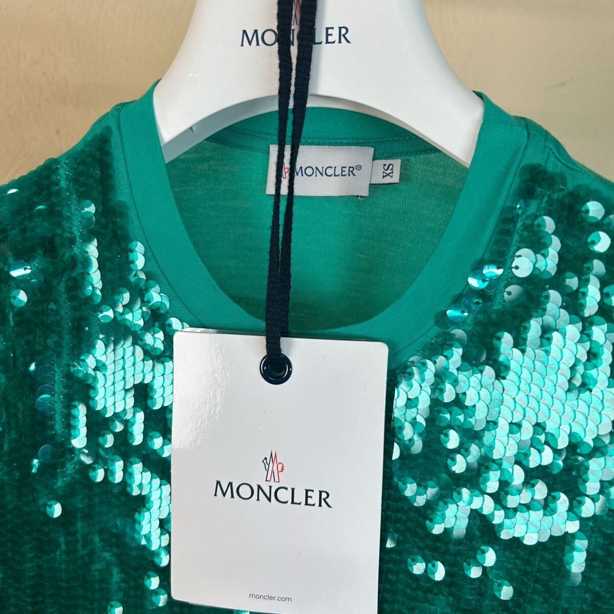 MONCLERモンクレールスパンコール半袖TシャツXS