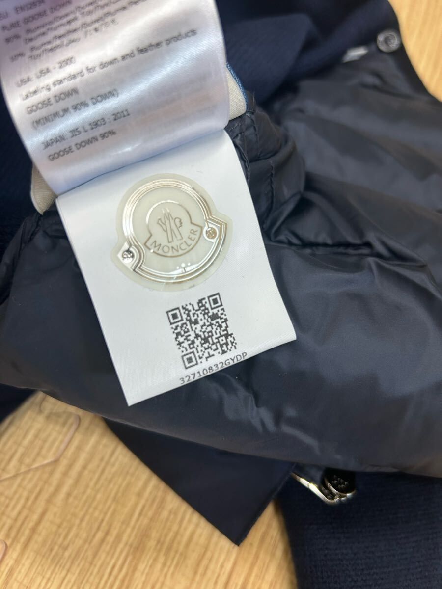 【極美品】MONCLER モンクレールダウンマフラージャケットネイビーxs 極美品】MONCLER モンクレールダウンマフラージャケットネイビーxs