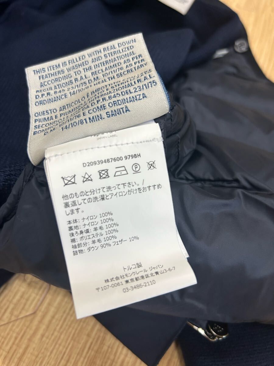 【極美品】MONCLER モンクレールダウンマフラージャケットネイビーxs 極美品】MONCLER モンクレールダウンマフラージャケットネイビーxs