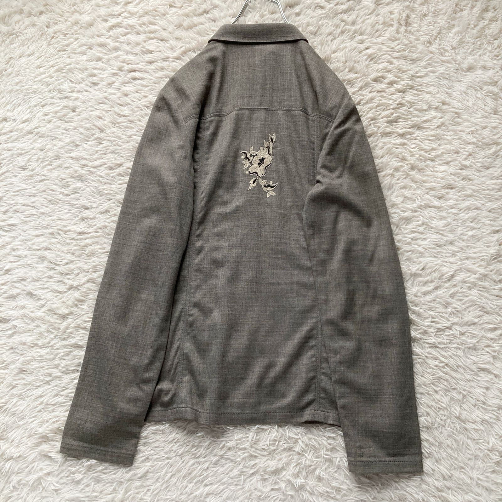美品 Import Rossa インポート ロッサ 高級ウール 長袖シャツ ブラウス 