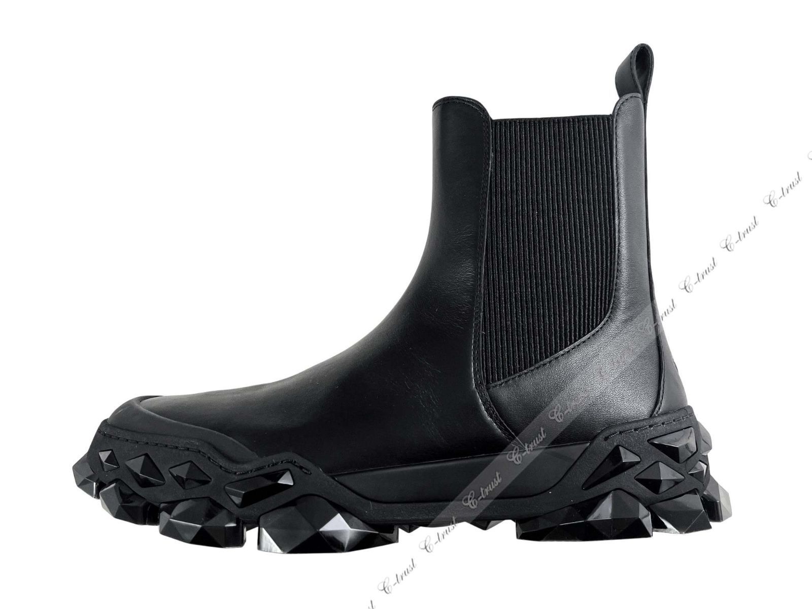 JIMMY CHOO ジミーチュウ ブーツ DIAMOND x CHELSEA シューズ 靴 レザー 厚底 サイドゴア メンズ イタリア製 ブラック L928-42