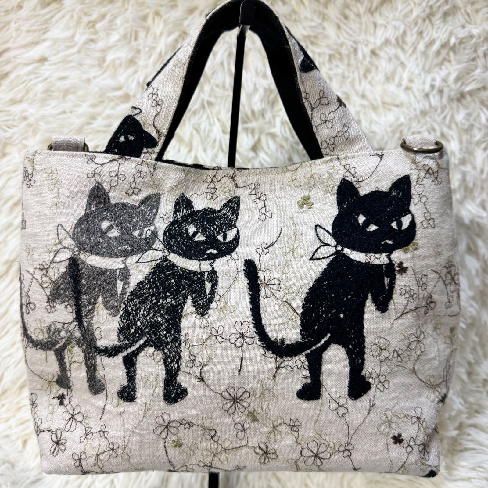 pjcクロッチくん ミナペルホネン トートバック 白 両サイドにポケット