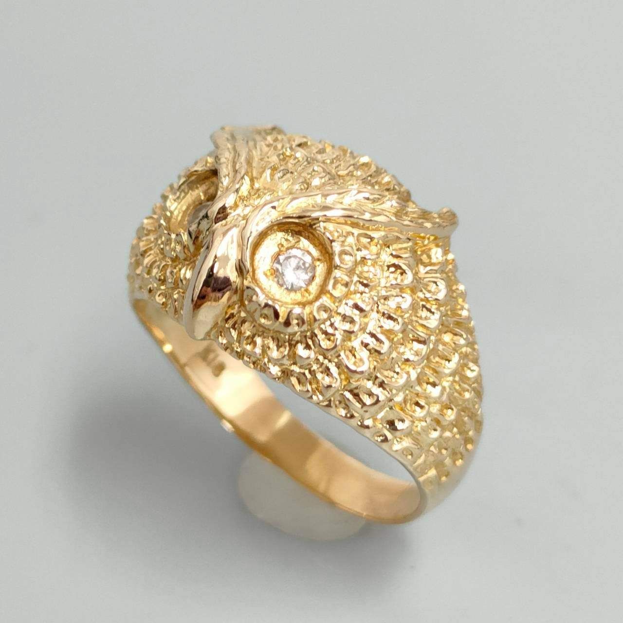 18金 K18 フクロウ 梟リング 5.35g 12号 D382