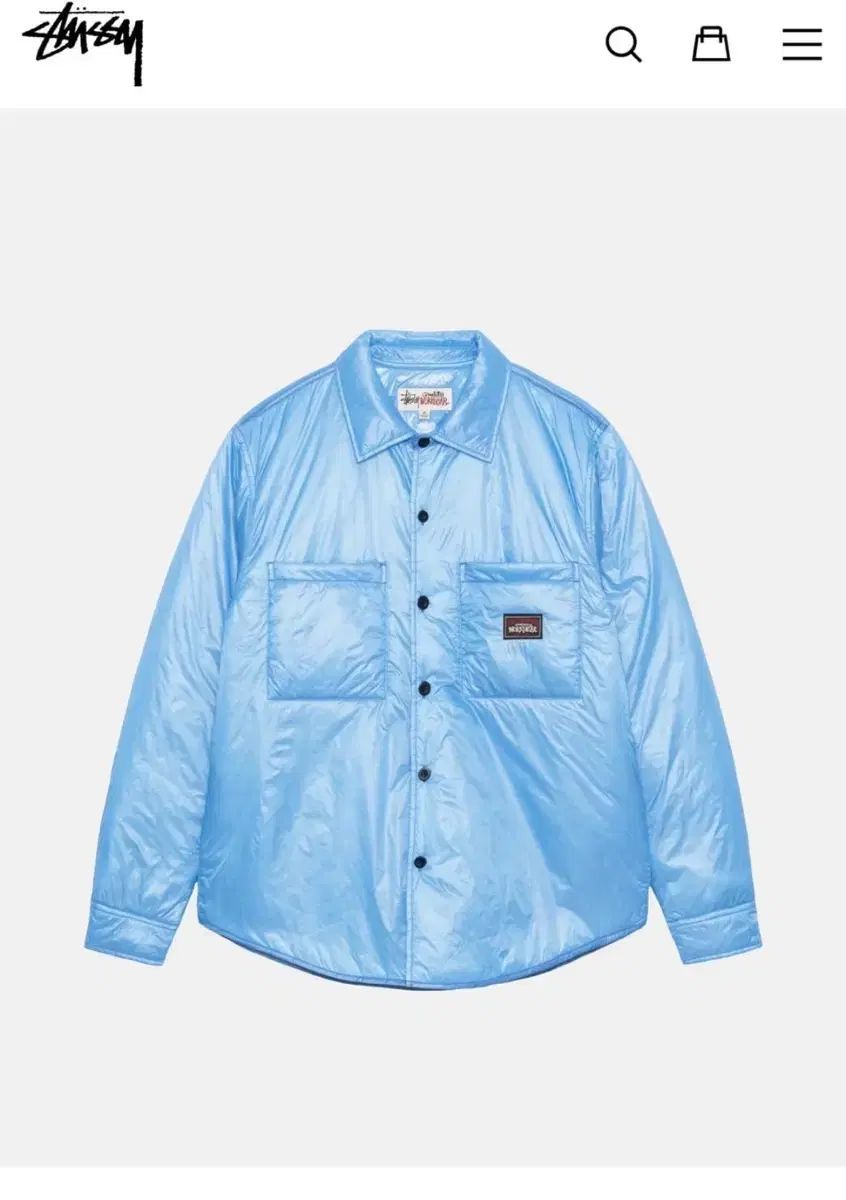 STUSSY ステューシー Fatigue Overshirt ダウン ジャケット