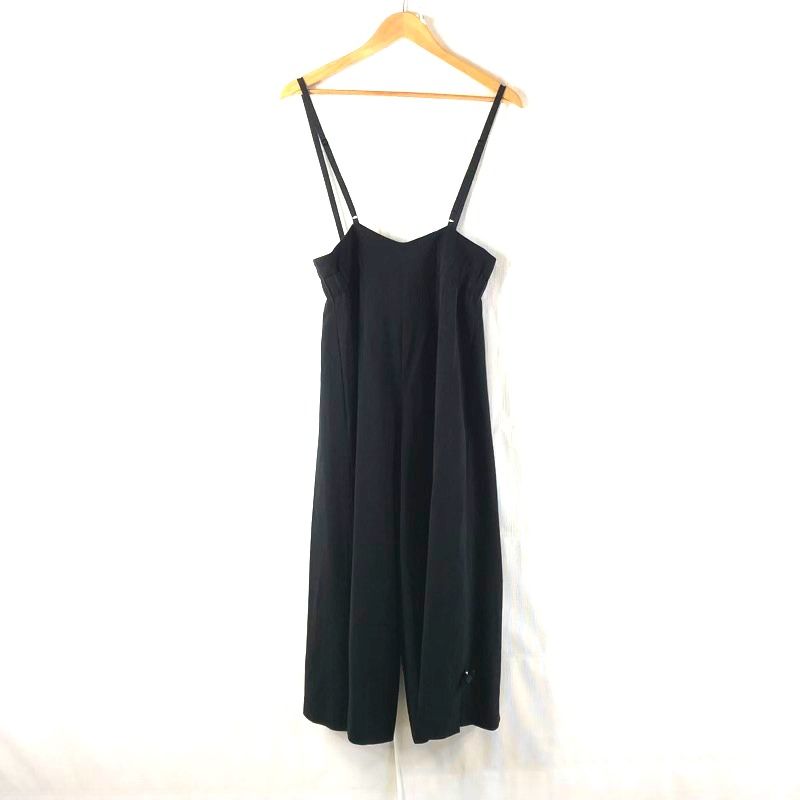 エムズグレイシー M S GRACY サロペット パンツ リボン装飾 スリット裾 裏地付き 黒 964199