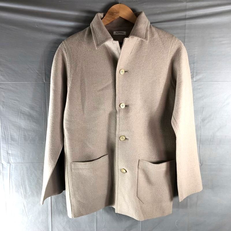 プランテーション Plantation ジャケット ボタン サイドポケット ベージュ Mサイズ 977942