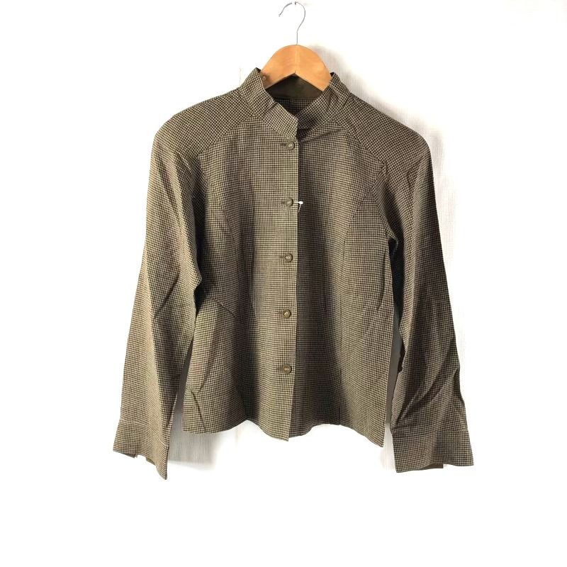 ヒロココシノ HIROKO KOSHINO セットアップ トップス ロングスカート チェック柄 プリーツ 裏地付き ブラウン系 978240