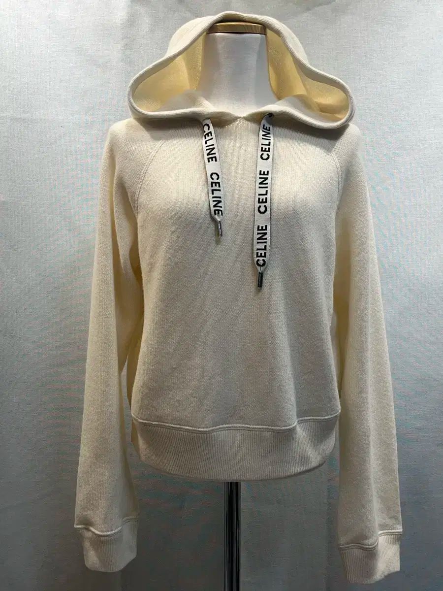 級 Celine セリーヌ ウール カシミア クリーム フーディー XS
