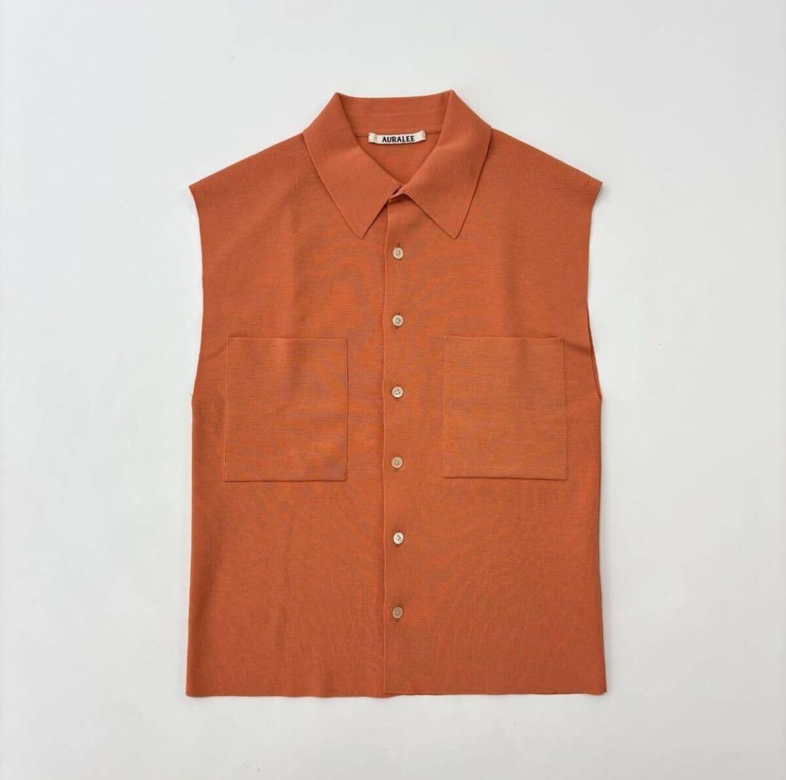 AURALEE オーラリー Wool Polyester Rib Knit Sleeveless Vest ウール