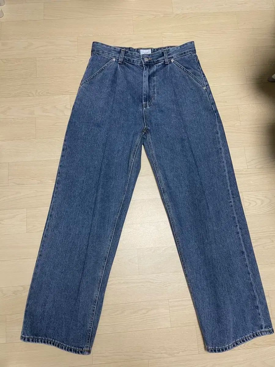 ユース ストラクチャード ワイド デニム sサイズ 中 インディゴ