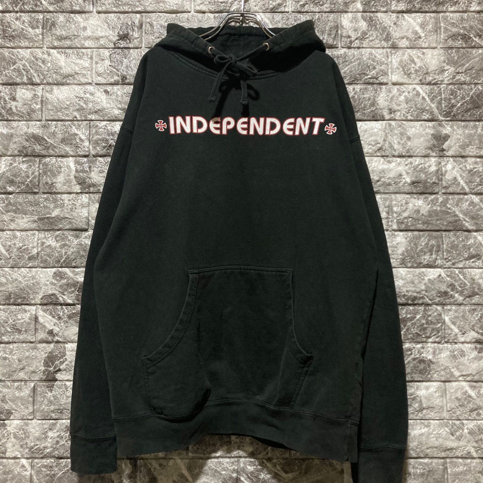 INDEPENDENT パーカー BLACK インディペンデント アイアンクロス