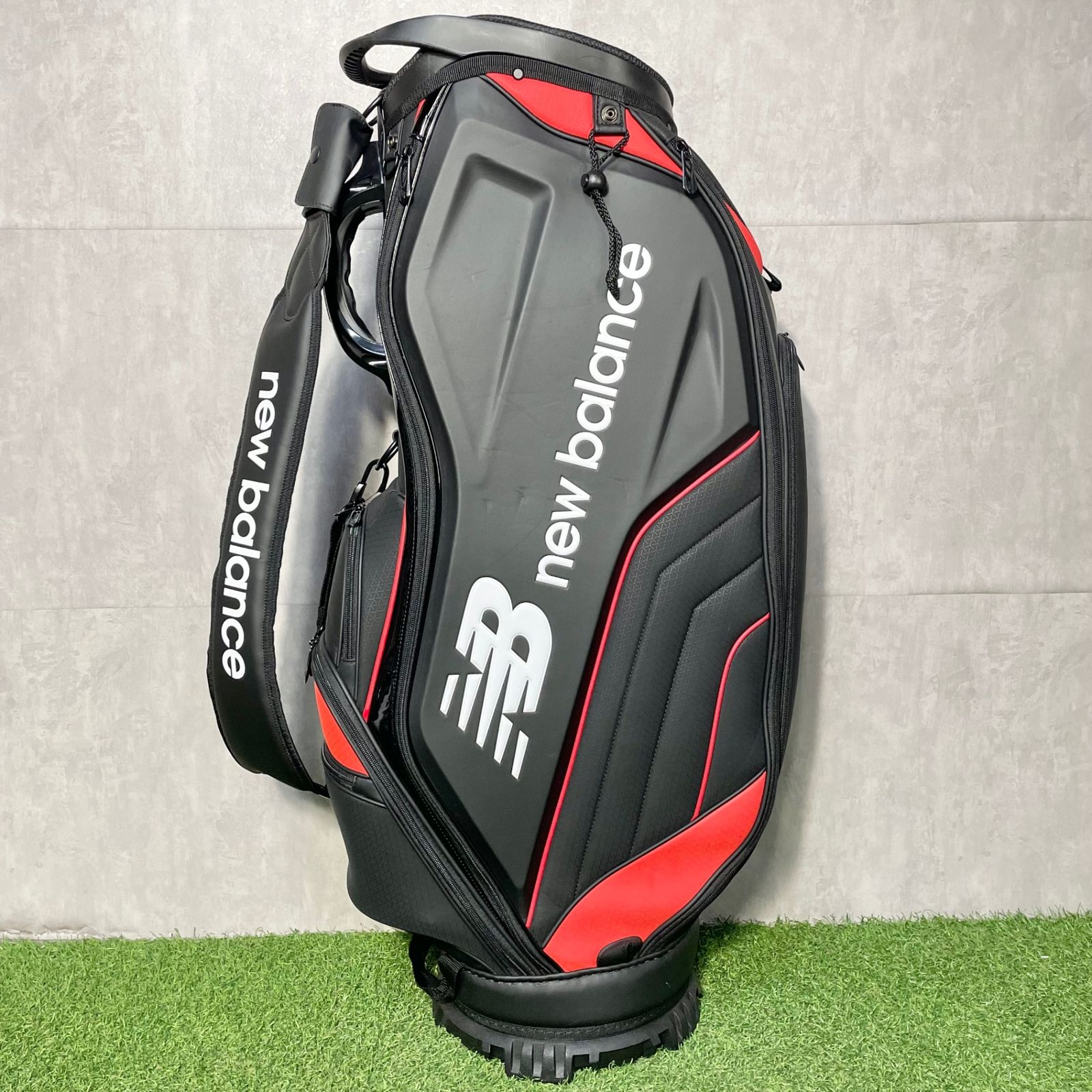 BALANCE ニュー ンス キャディバッグ ゴルフバッグ ブラック キャディバック レッド 9.5型 約3.68 kg 46インチ対応