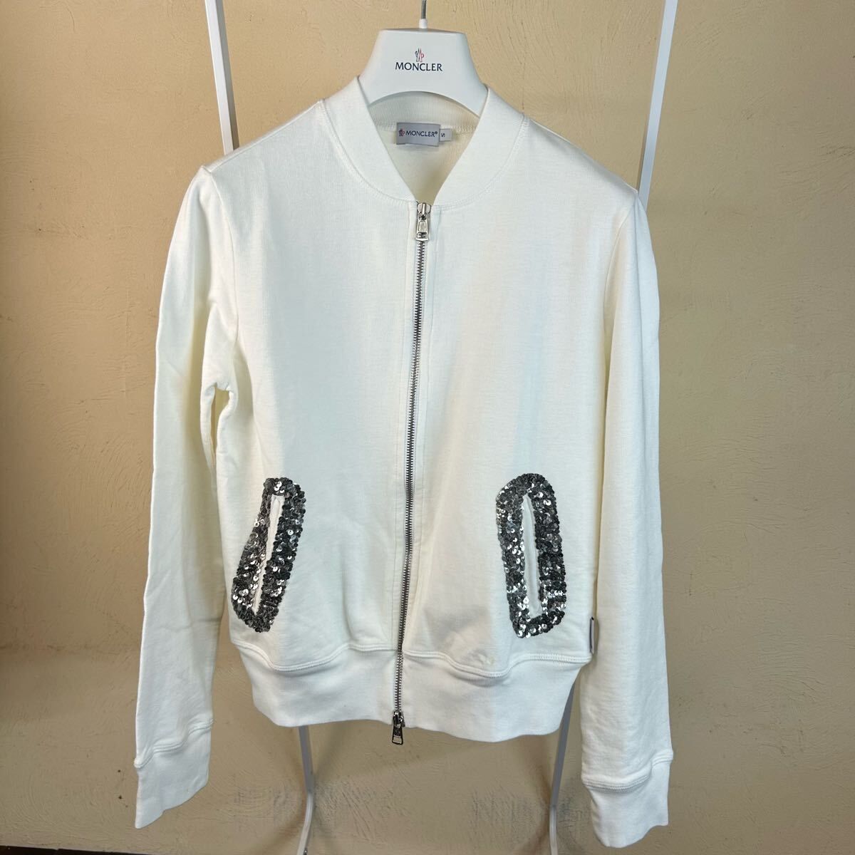 MONCLER モンクレールスウェットジップトレーナー白S