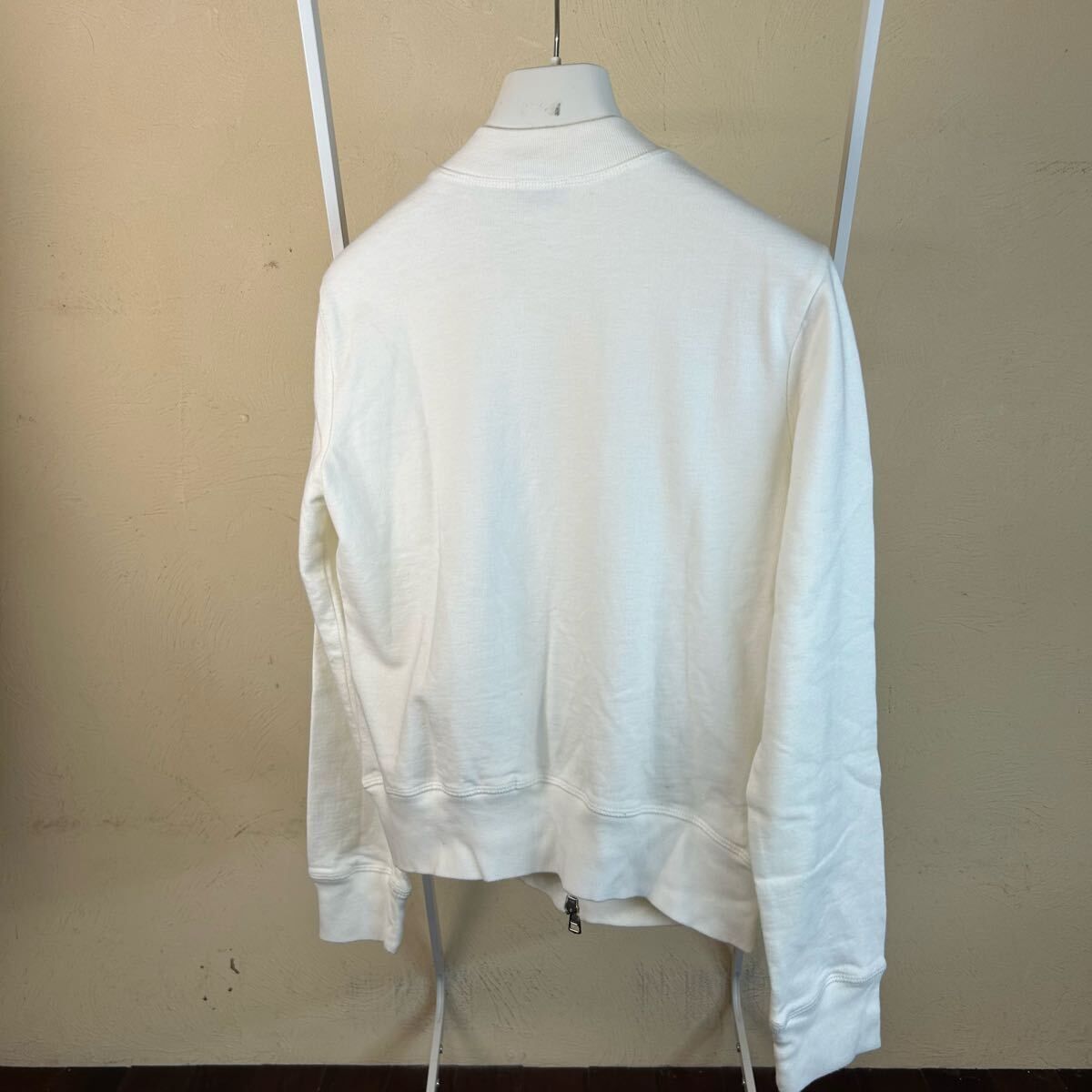  MONCLER モンクレールスウェットジップトレーナー白S トレーナー スウェット トップス