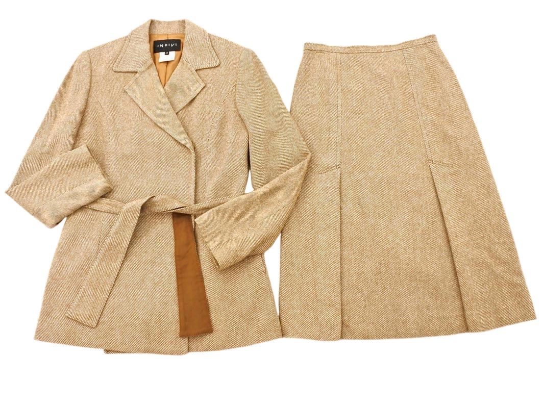 INDIVI インディヴィ シルク混 ストライプ セットアップ ジャケット
