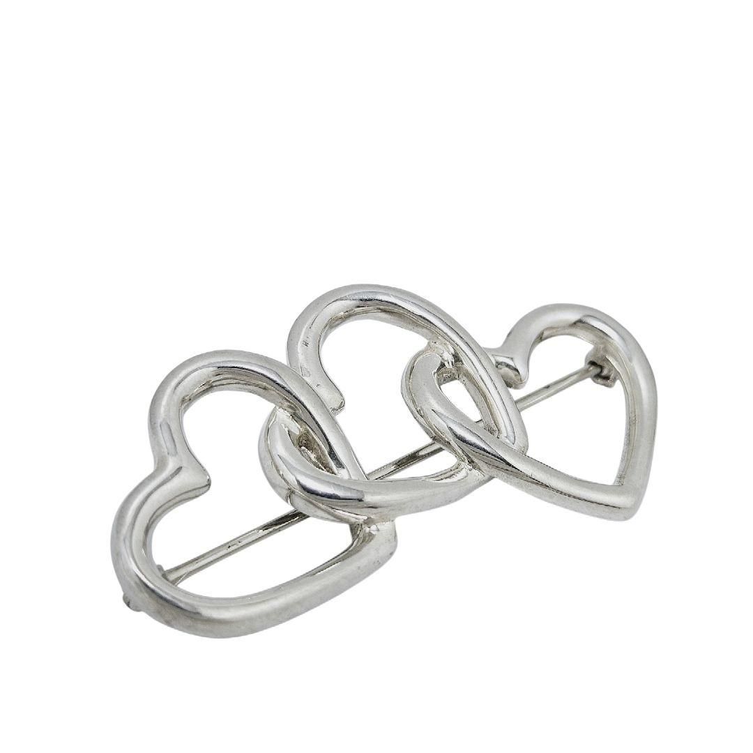 ティファニー ブローチ トリプル オープンハート シルバー