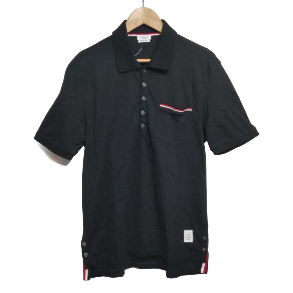 THOM BROWNE トムブラウン 半袖ポロシャツ サイズ4 XL メンズ - ネイビー×レッド×白