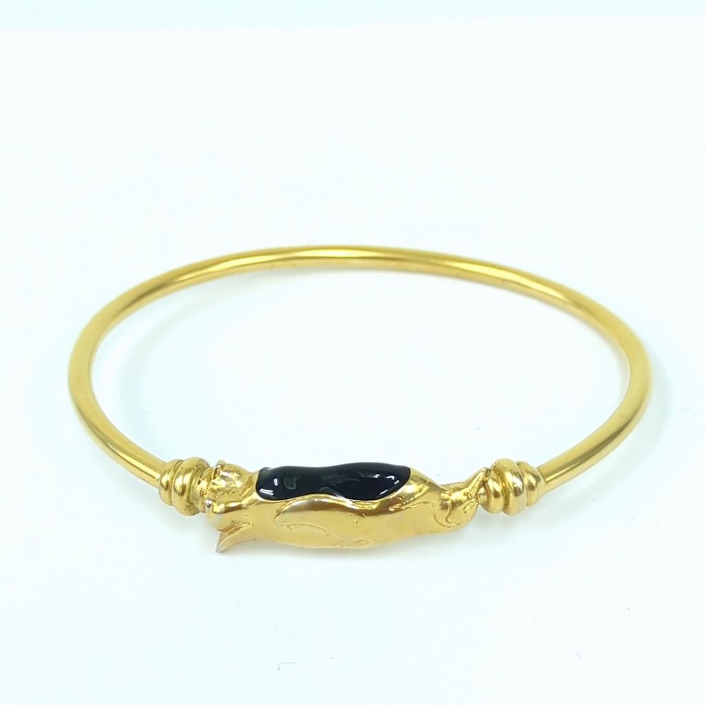 フェラガモ 鳥モチーフ バングル ブレストレット ブラック ゴールド イタリア製