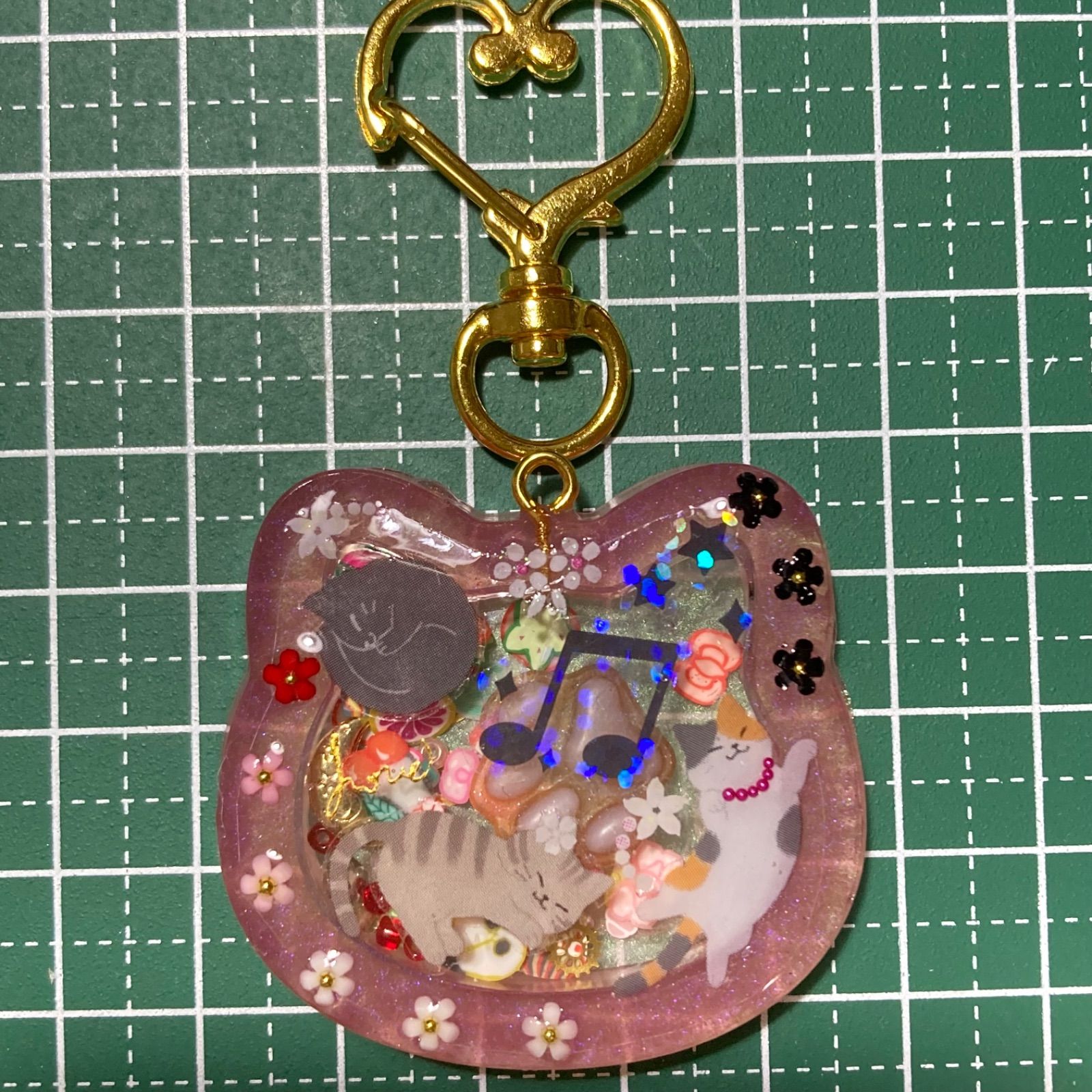 レジン 猫 シマエナガ キーホルダー No.956 金木犀の猫ちゃん