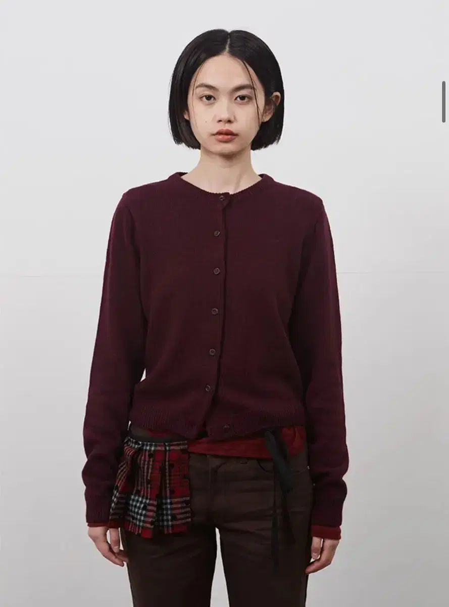 バーガンディ カーディガン