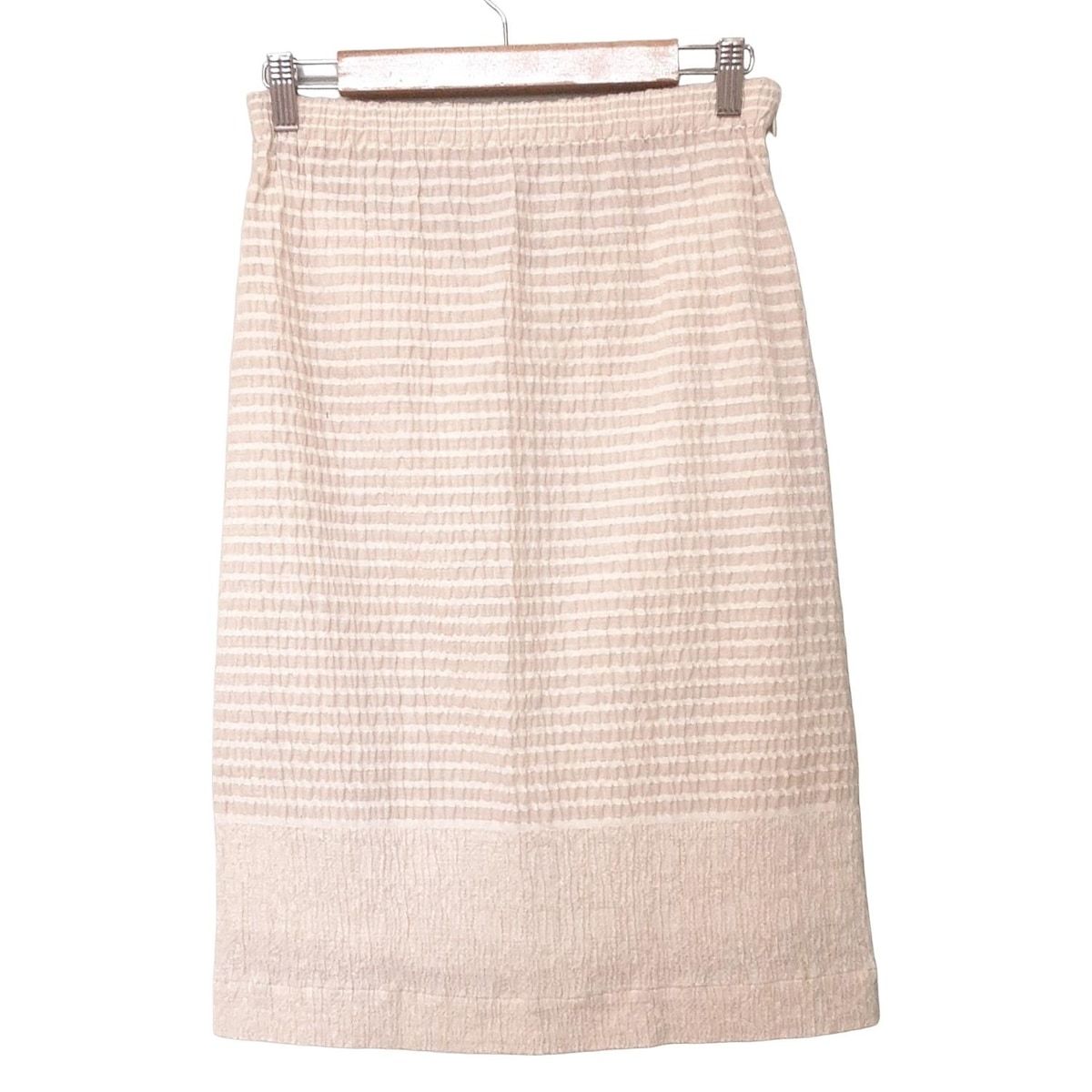 HaaT HeaRT ハート スカート サイズ2 M レディース - ベージュ×アイボリー ひざ丈 ウエストゴム