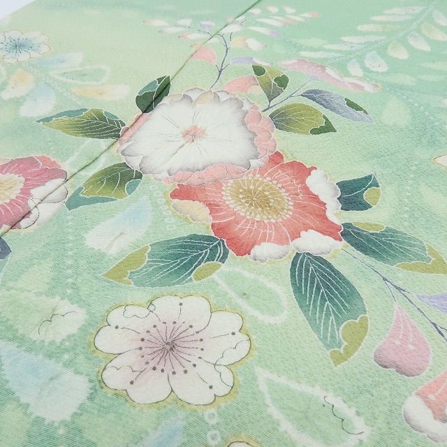 平和屋着物○摺型友禅 京都 多ち花 訪問着 桐 間道 暈し染め 鬼しぼ