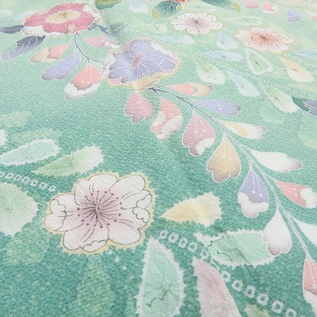 平和屋着物○訪問着 総刺繍 吉祥草花文 金彩 正絹 逸品 CAAZ8113vf