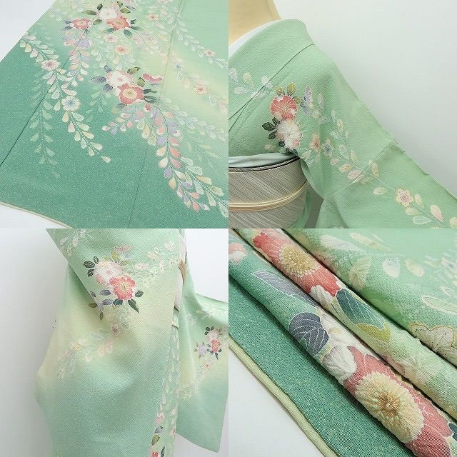 平和屋着物▽訪問着 単衣 風景文 正絹 逸品 AABC3940fy 平和屋着物