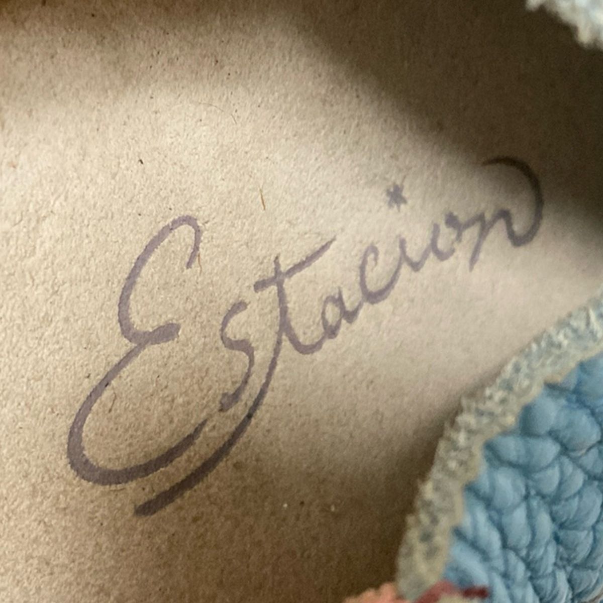  Estacion エスタシオン シューズ M レディース - ダークイエロー×ブルー×マルチ ボーダー レザー その他 靴