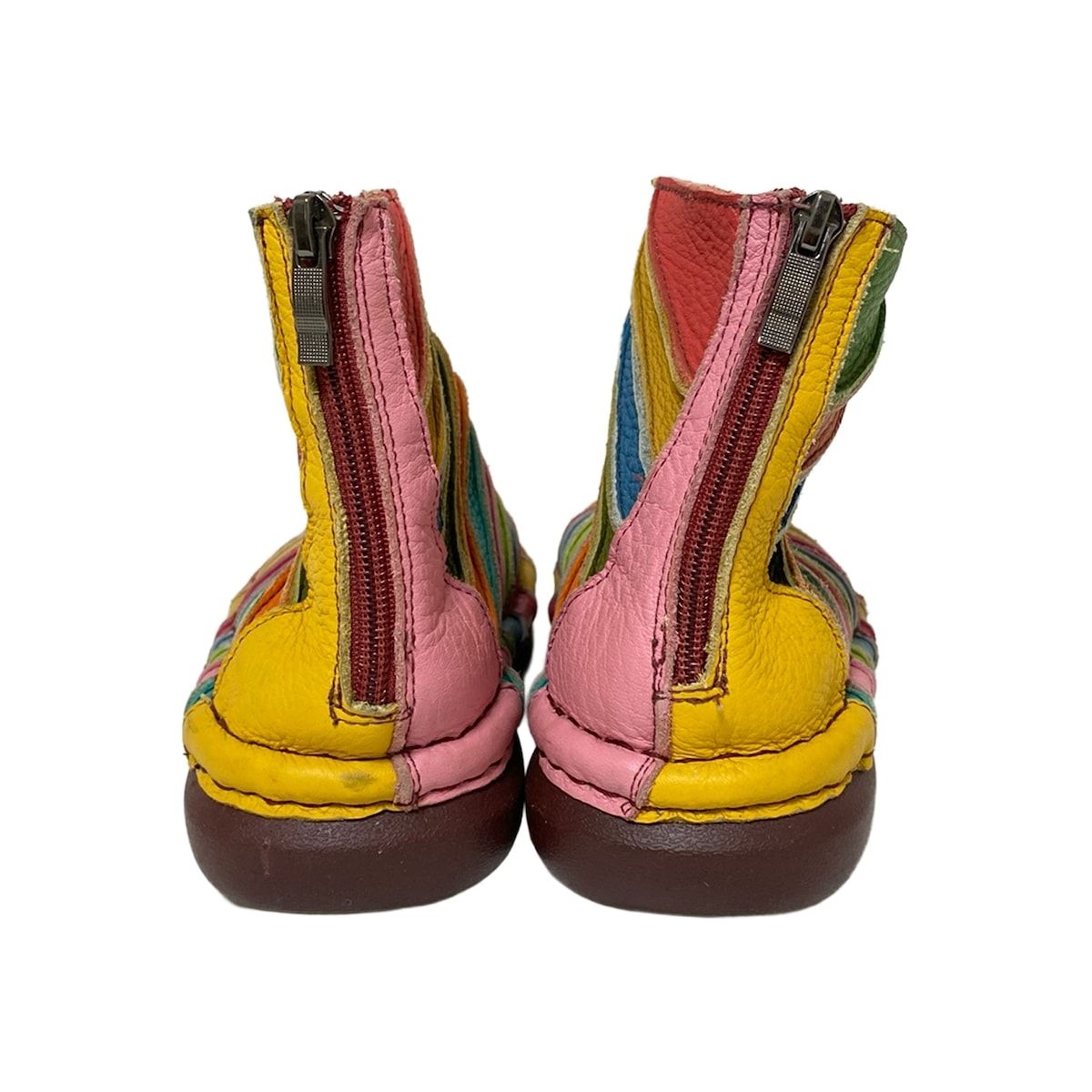 Estacion(エスタシオン) ショートブーツ S レディース - レッド×ダーク