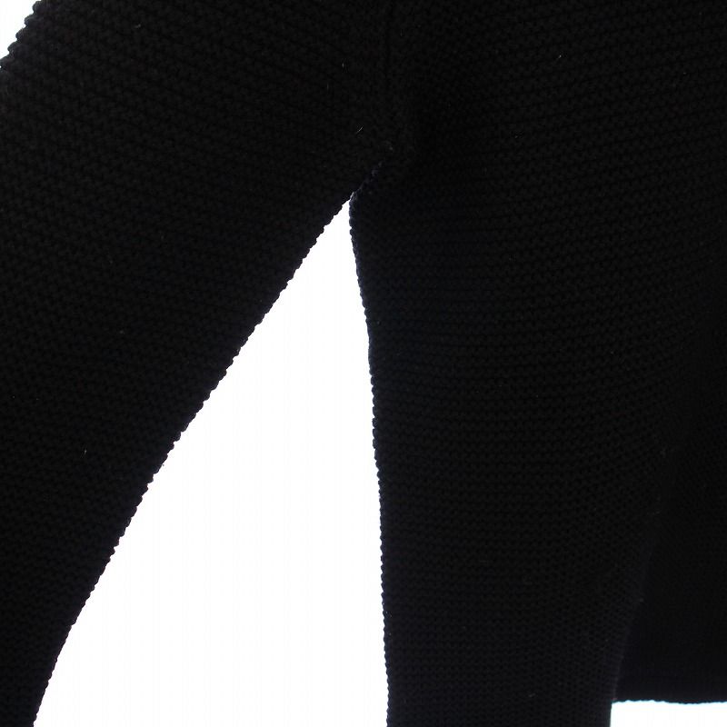 ☆バーバリー/ブラックレーベル　Ｖネック圧縮風ウール×コットンニットセーター　シャドー段柄ボーダー＆ビッグロゴプリント入！サイズ3