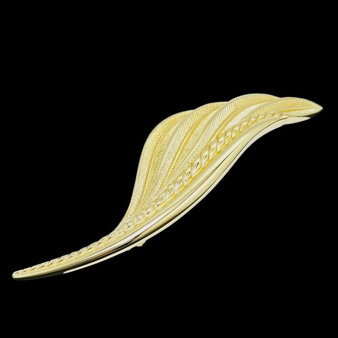 極美品】Christian Dior ブローチ 大 フェザー ゴールド - メルカリ