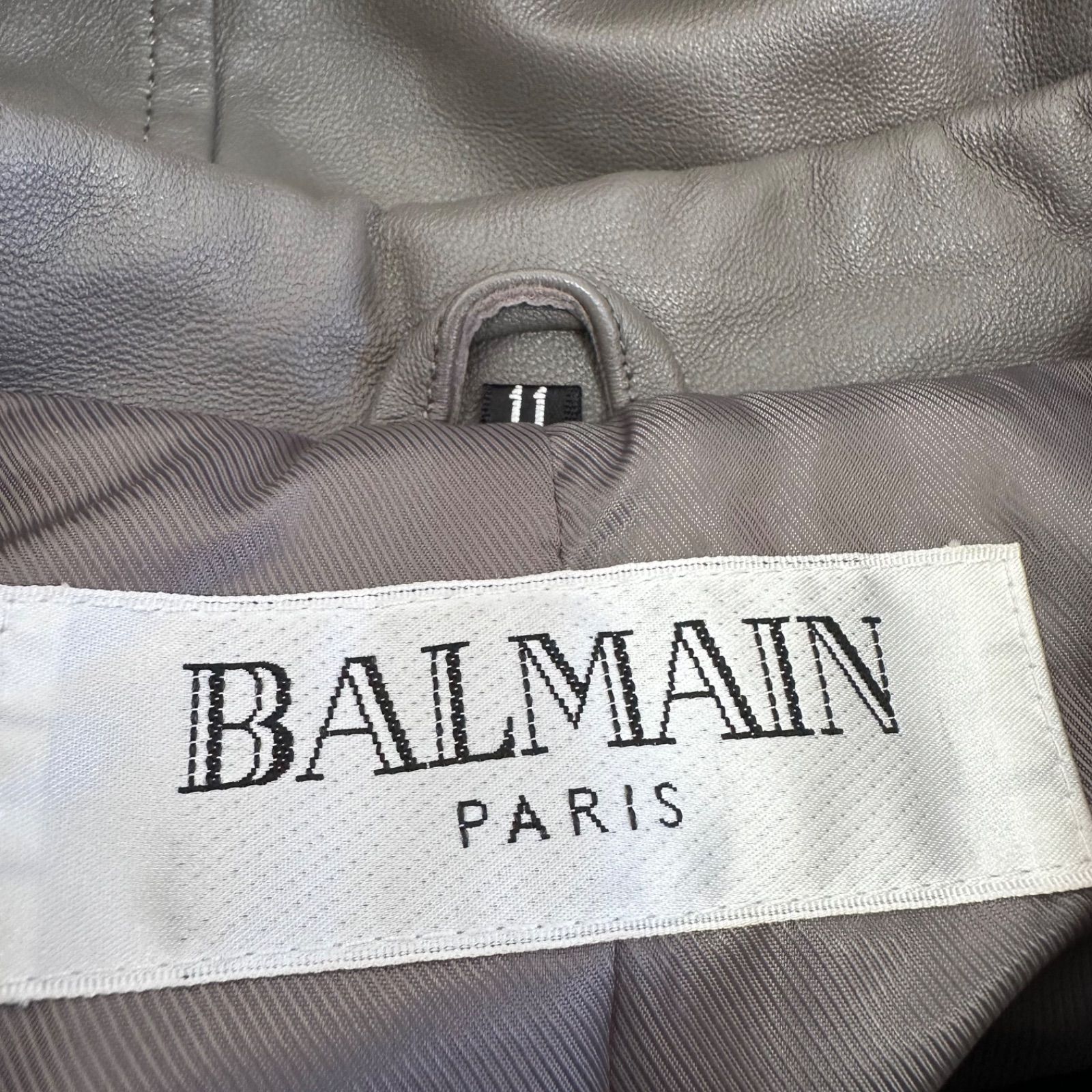 BALMAIN レザーコート アイボリー 11 BALMAIN レザーコート アイボリー 11 BALMAIN レザーロングコート