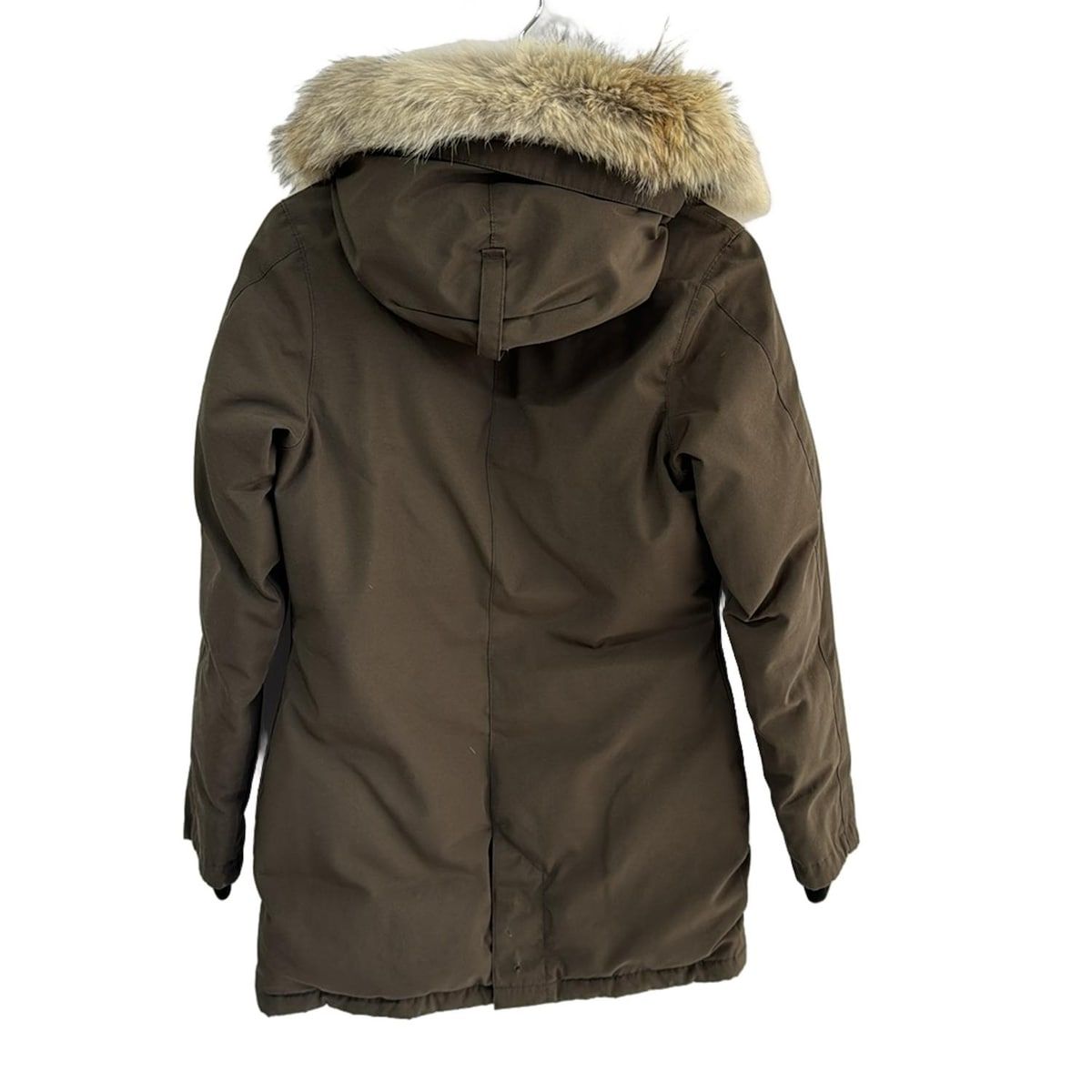 CANADA GOOSE カナダグース ダウンコート サイズS P S レディース - 3037JL カーキ 長袖 ファー ジップアップ 冬