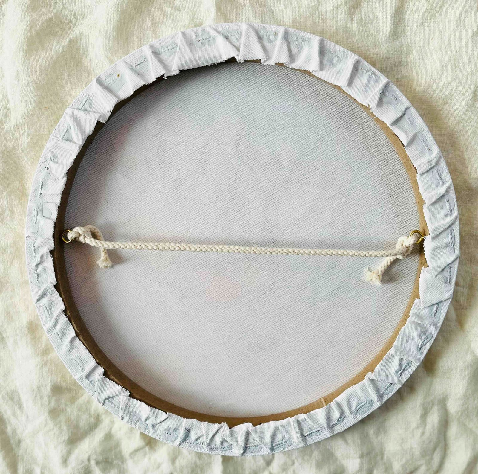 直径30㎝「画家の家の上空１」油彩・絵画・原画・丸形・アートパネル 直径30㎝「画家の家の上空1」油彩・絵画・原画・丸形・アートパネル