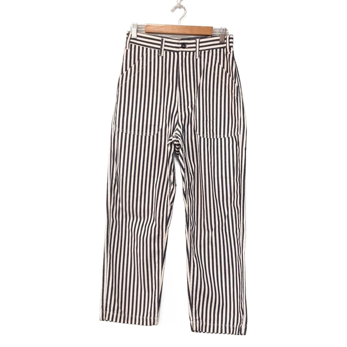 TIGRE BROCANTE ティグルブロカンテ パンツ サイズXS レディース - ネイビー×白 フルレングス ストライプ