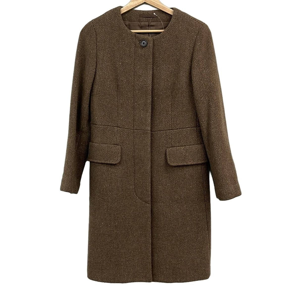 MargaretHowell マーガレットハウエル コート サイズ1 S レディース - ダークブラウン 長袖 ヘリンボーン 冬