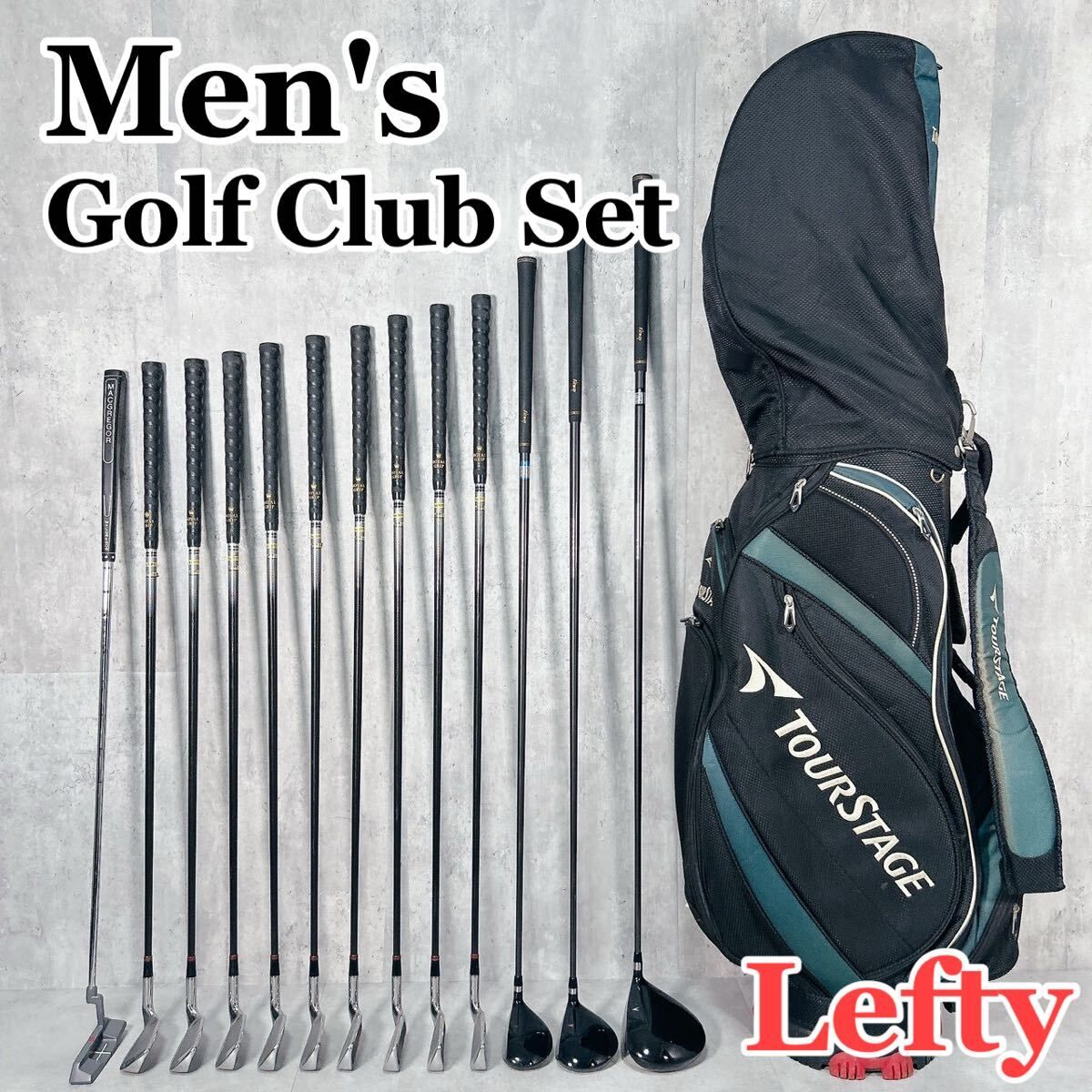 V159 左利き レフティ FITWAY 他 メンズ ゴルフ クラブ セット 豪華 13本入