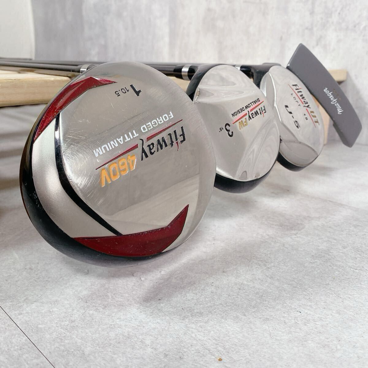 V159 左利き レフティ FITWAY 他 メンズ ゴルフ クラブ セット 豪華 13