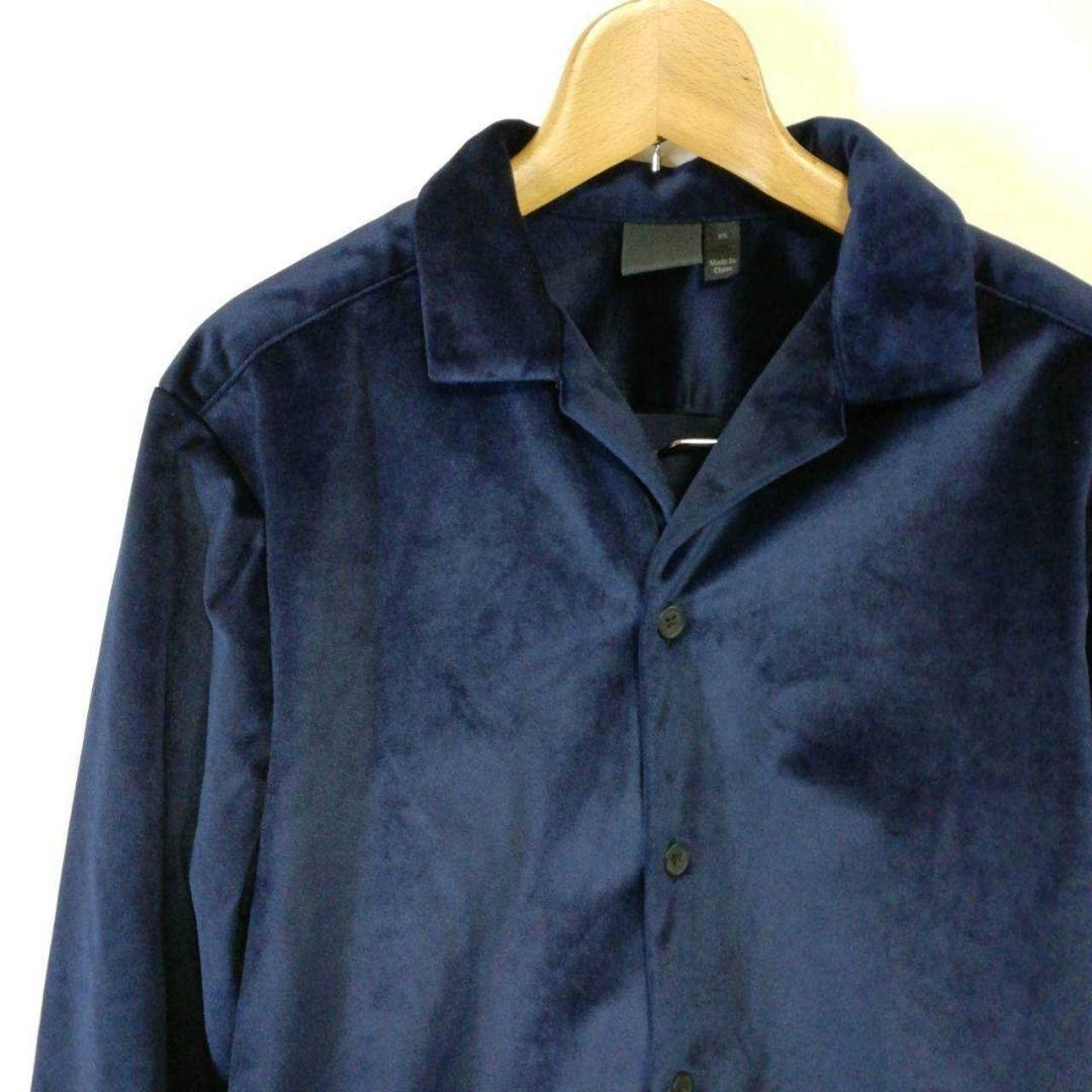 asos ジャケット ネイビー ベロア 秋冬 メンズ XSサイズ b387