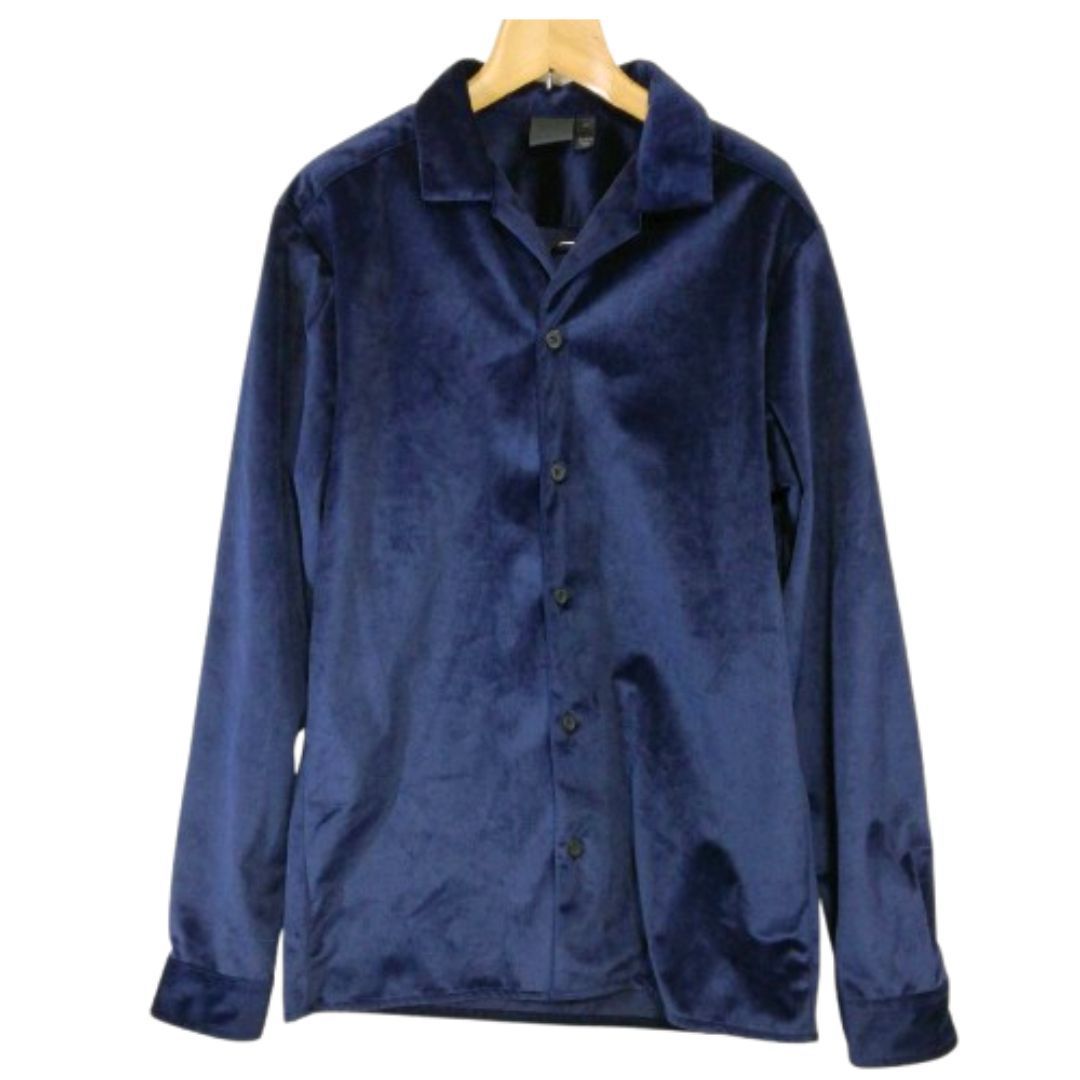 asos ジャケット ネイビー ベロア 秋冬 メンズ XSサイズ b387